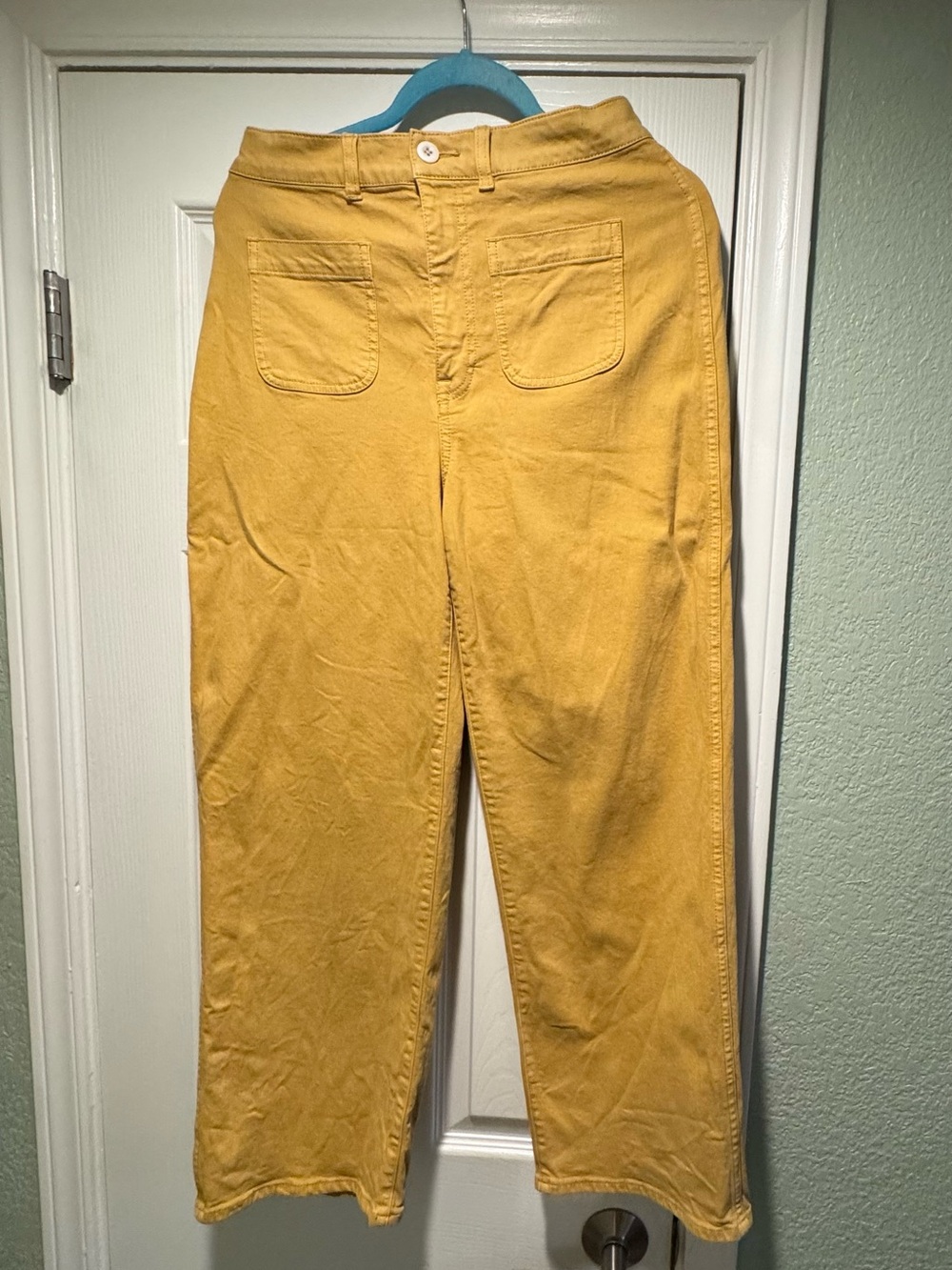 Madewell Cropped High-Rise Jeans in Mustard Yellow